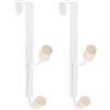 DEARBAG Ganci Sopra la Porta, 2 Pezzi Appendiabiti per Porta, Senza Foratura, Gancio Appendiabiti Resistente, Ganci Asciugamano Gancio Appendiabiti con 2 Ganci in Legno, Bianco