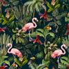 VEELIKE Carta da Parati Foglie Tropicali Giungla Fotomurali Carta Adesiva Floreale Flamingo Leopardo Pellicola Autoadesiva Fiori Adesivo per Mobili Pellicola Adesiva Decorativa Soggiorno 44.5cm×300cm