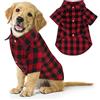 Jamktepat Completo per cani di taglia piccola, media e grande, motivo scozzese, morbido, casual, per cani e cuccioli di taglia piccola, media e grande, rosso, per Halloween, Ringraziamento, Natale (M)