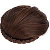 Yinhing Parrucca con Frangia Frontale con Trecce per Cerchietto, Frangia Francese, Frangia Spessa, Frangia Frontale Integrale Spessa Naturale, Frangia per Parrucchino, per Parrucchino da Donna(Marrone chiaro)