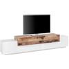 Web Furniture Mobile Porta TV 240 Cm Con 3 Ante A Ribalta Bianco Lucido E Legno Pero Corona