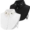 XEPST 2 Pezzi Colletto Camicia Donna, Camicetta Finta, Staccabile, Falso Mezzo Dickey Risvolto