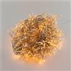 Catenaria Natalizia LED 18.3m 8 GIOCHI DI LUCE Cavo TRASPARENTE IP44 Colore Bianco Caldo 2200 - 2300 °K