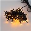 Catenaria Natalizia LED 8 GIOCHI DI LUCE 8m Cavo VERDE IP44 Colore Bianco Caldo 2200 - 2300 °K