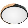 Plafoniera LED Rotonda 36W CCT Ø500mm Legno/Nero
