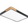 Plafoniera LED Rettangolare 30W CCT 60x40cm Legno/Nero