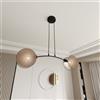 Lampadario a Sospensione MOTIF 2 In Acciaio e Tessuto 2xE14