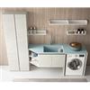 RAB ARREDOBAGNO Mobile Bagno Thai Line Con Porta Lavatrice cm 190 - Colore : Basalto - COLORE DEL TOP: Top con Lavatoio Integrato Bianco Lucido - MENSOLE: Con due Mensole - COLONNA: Senza colonna