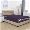 Elegant Comfort 1500, Lenzuolo con angoli singolo di qualità alberghiera, 45-53 cm, con tasca extra profonda per materasso alto, lussuoso e morbido, tasca intelligente, senza pieghe, pieno, viola
