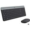 Logitech MK470 Kit mouse e tastiera, Layout ‎Olandese-Belga AZERTY, Grigio