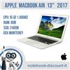 Apple Notebook Apple MacBook Air 13" 2017 cpu i5 Ram 8gb SSD 240gb A1466 Monterey