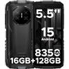 DOOGEE Rugged Smartphone 2025,16GB+128GB, 5.5" HD+ Telefono Indistruttibile Android 15,