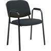 CLP - Sedia da visitatore Ken Pro in tessuto, braccioli imbottiti, ideale per sala d'attesa o per conferenze, base stabile in metallo, peso massimo sopportato: 120 kg Nero