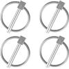 INCREWAY Lynch Pin, 4PCS Dia 4mm Acciaio Inox Round Safety Pins Rimorchio Lock Pin Pin di ritenzione Pins Lynch Pin Fasteners per Track Farm Lawn