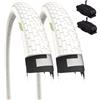 Ecovelo' 2 COPERTONI BIANCHI 20 X 1.95 (50-406) + CAMERE D'ARIA VALVOLA AMERICA SCHRADER BICICLETTA BMX FREE STYLE