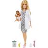 Barbie - Playset Pediatra con Bambola Barbie Bionda e Neonata, Stetoscopio, Termometro, Oscilloscopio, Cartella Clinica, Coperta, Biberon, Accessori da Pediatra, Giocattolo per Bambini 3+ Anni, GVK03
