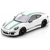 SCHUCO SH450046900 PORSCHE 911 R 2016 WHITE W/GREEN STRIPES 1:12 Modellino