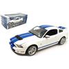 GREENLIGHT GREEN13674 SHELBY GT500 2011 PERFORMANCE WHITE WITH GRABBER BLUE STRI