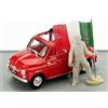 Brumm BMAS150 FIAT 500 Rossa con Garibaldi 150 unità 1:43 Modellino