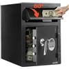 VEVOR Cassaforte a Caduta da ca. 365 mm Cubi con Ampia Fessura Frontale, Cassaforte con Fessura di Deposito con Tastiera Digitale e 2 Livelli e Chiavi di Riserva per Ricevute Bancarie in Contanti