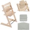 Stokke Kit Tripp Trapp con Cuscino Eco e Baby Set 2 - Natural - Glacier Green Eco