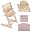 Stokke Kit Tripp Trapp con Cuscino Eco e Baby Set 2 - Natural - Heather Mauve Eco