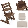 Stokke Kit Tripp Trapp con Cuscino Eco e Baby Set 2 - Warm Brown - Beige Eco
