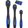 DAKCOS Set di chiavi a bussola con cricchetto da 1/4, 3/8, 1/2, con impugnatura in composito a sgancio rapido, chiave reversibile a 72 denti