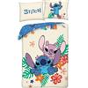 Halantex Set Letto STICH e ANGEL - da Lilo e Stitch - Copripiumino Reversibile 140x200cm e Federa 70x90cm - Multicolore - 100% Cotone