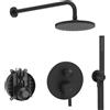 Ideal Standard - Ceraline BD192XG Kit Doccia Completo 5 pezzi con Miscelatore ad Incasso, Doccetta e Soffione, finitura Nero Seta