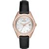 Emporio Armani Orologio Donna, movimento a tre lancette, cassa 36 mm in acciaio inossidabile riciclato nero (almeno 50%) con cinturino in pelle, AR11505, Tono Oro Rosa e Glitter Nero, 36 mm