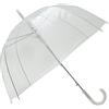 SMATI Ombrello lungo a bolle trasparenti - Classico ed essenziale; Apertura automatica; Diametro=85cm; Ombrello da donna; Colore del bordo bianco; Ombrello a forma di cupola.