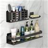 YESENT organizzatore per doccia,Mensola da bagno in alluminio,Adatto per bagno e cucina(3-teiliges Set - 40cm)