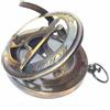 ANTICA MERIDIANA VINTAGE TASCABILE PULSANTE HALLOWEENBRASS PARASOLE BUSSOLA NERA