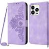 Netany Cover per iPhone 14 Pro Max con Cordino, Flip Portafoglio Custodia in Pelle, [2 Porta Carte][Chiusura Magnetica],Custodia Libro Antiurto Cover con Laccio per iPhone 14 Pro Max (Viola)