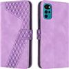 OKZone Cover per Motorola Moto G22, Custodia in PU Pelle per Motorola Moto G22, Custodia a Libro Protettiva Folio Portafoglio con Chiusura Magnetica e Slot per Carte Wallet Case Flip Cover (Porpora)