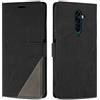 SONWO Cover per Oppo Reno 2 Custodia, Flip Caso in PU Pelle Case Cover Premium Portafoglio Custodia per Oppo Reno 2, Supporto Stand, Slot per Schede, Nero