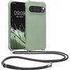 kwmobile Custodia Compatibile con Google Pixel 10 Pro XL Cover - Back Case in Silicone TPU - Protezione Smartphone con Cordino - verde grigio