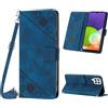 Mo-Beauty Custodia per Samsung Galaxy A32 5G / M32 5G, PU Pelle Portafoglio Flip Custodia a tracolla [Supporto] [Scomparto per carte] [Chiusura Magnetica] Cover per Samsung A32 5G - Blu