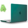 UESWILL Custodia compatibile con MacBook Pro 14 M5 M4 M3 M2 M1 Pro Max Chip & Touch ID, 2026 2025 2024 2023 2022 2021 Release, cover rigida opaca liscia + panno in microfibra, verde pavone