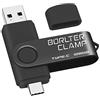 BORLTER CLAMP 128GB Chiavetta USB 3.0 Type-C, BorlterClamp 2 in 1 Pendrive (USB C e USB-A 3.0) Memoria Flash OTG USB Flash Drive Girevole per Android Smartphone Samsung S10 S8, Huawei honor, Laptop, PC (Nero)