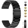Fullmosa Cinturino Orologio 16mm in Acciaio Inossidabile a Sgancio Rapido | Regolabile Metallo Cinturini Smartwatch di Ricambio per Uomo Donna, Nero