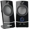 VulTech SP-330 Speaker USB 2.0 per PC e Notebook, 3W RMS, Audio Stereo Cristallino driver metallici da 2,25", Controllo Volume e Uscita Cuffie, Jack 3,5 mm, Alimentazione USB