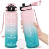 Motswedi Borraccia, 500ML Senza BPA, Borraccia Bambini, Design della serratura a prova di perdite, Borraccia Motivazionale, Con marca temporale, Bottiglia Acqua per Scuola, Yoga, Scalare Montagne - Rosa Ciano