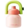 CHAKO LAB Borraccia con cannuccia e manico per il trasporto, bottiglie in acciaio inox a bocca larga isolate sottovuoto, riutilizzabile, a prova di perdite e senza BPA, 935,5 g (rosa e verde)