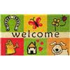 BANZAII TEXTILE INNOVATOR ONLINE Banzaii Zerbino in Cocco da Esterno o Interno con Retro Antiscivolo 40x70 cm - Welcome Scacchi