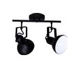 Licht-Erlebnisse Lampadario da soffitto DALLAS dal design retrò nero in metallo L: 37,6cm 2xE14 Spot da soffitto per Salotto Corridoio