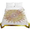 Surwin Trapuntino Copriletto Trapuntato Primaverile Estivo,Stile Moderno,Trapuntino in Morbida Microfibra con Stampa Mandala 3D Leggero Coperta Letto Singolo Matrimoniale (Oro dignitoso,220x240cm)