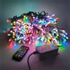 Luccika Stringa Catena di luci Natale a LED Professionale, MaxiLed da 8mm, Flash, per Giardini Negozi Bar, Esterno (RGB, 10 Metri - 100 LED con Controller)