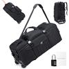 SUCIKORIO Borsone da Viaggio Con Ruote, Impermeabile 3 In 1 Militare Zaino da Viaggio Aereo Bagaglio a Mano con Lucchetto Combinazione 3 Cifre Grande 85L XL Trekking Borsa da Viaggio Unisex Weekender
